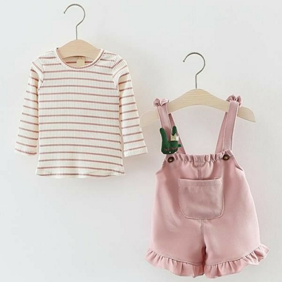 Overalls & Long Sleeved Cotton Shirt Set - Picture 2 of 5